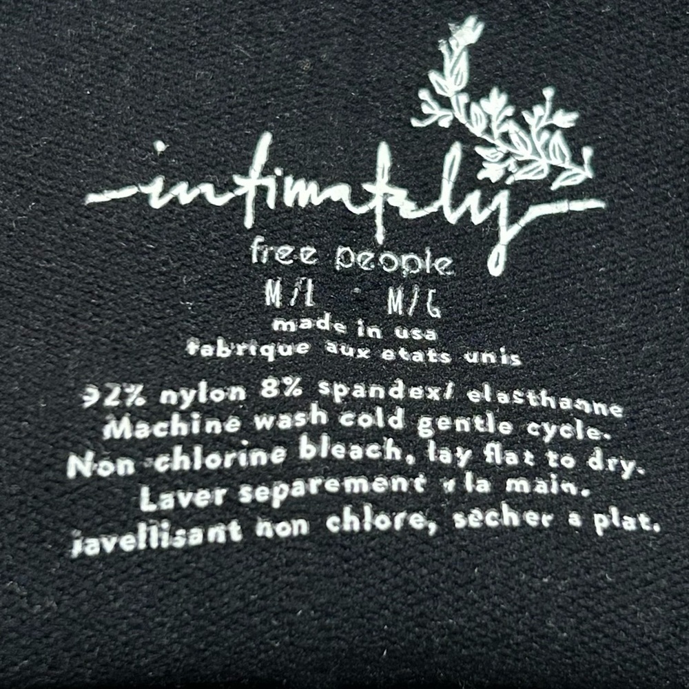 Free People Intimately Free Black Bridget Thong Bodysuit. Size M/L - Picture 2 of 5